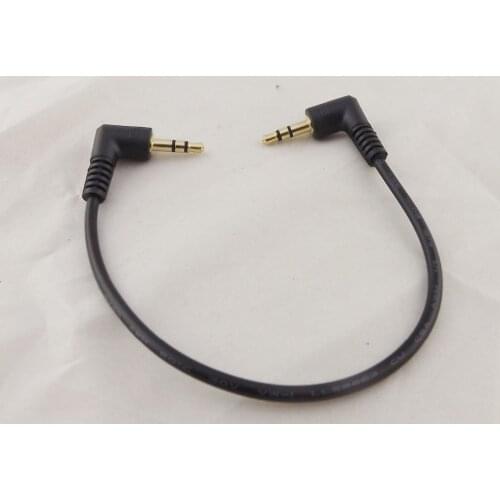 10pcs Gold 3.5mm 1/8" Male Right Angle To Male Right Stereo Headphone AUX Audio Cable 20cm