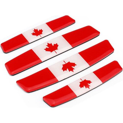 4Pcs/Set Car Door Edge Guards for Canada Flag Anti-Collision Sticker Edge Bar Crash-Proof Anti-Scratch Car Protector