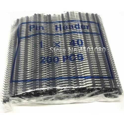 500pcs 2.54mm Pin Header Single Row Male Pin Connector 2.54mm 40 Pin 1*40pin Breakable Pin Header Connector