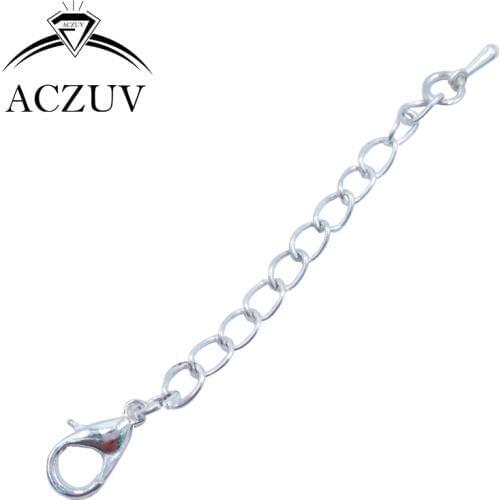 500pcs Silver Plated Chain Extender and Teardrops Extend Chain Findings with 12mm Lobster Clasp For Necklace DIY EXTC002