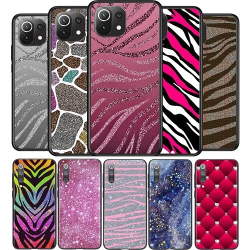 Zebra Pattern Shining Silicone Cover For Xiaomi Mi Note 11 11T 11i 10i 10T 10 9 9T 9 SE Lite Pro Ultra Phone Case