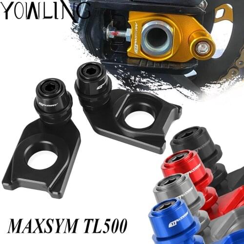 Motorcycle Chain Adjustment Block Swingarm Spools Rear Wheel Sliders Axle Stand Hook Set For SYM MAXSYM TL 500 TL500 2020-2021
