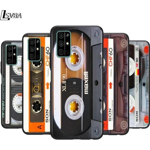 Vintage tape retro style for Huawei Honor 30 20S 20 10i 9S 9A 9C 9X 8X 10 9 Lite 8A 7C 7A Pro Phone Case Black Cover