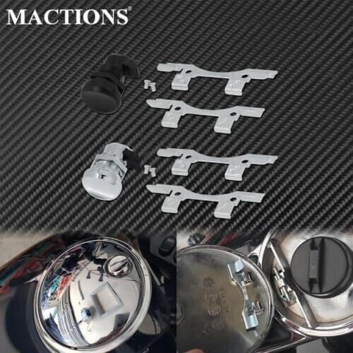 Black/Chrome Motorcycle 1X Gas Oil Tank Cap Fuel Door Latch Push Button For Harley Touring Road Electra Street Glide FLTR 92-16