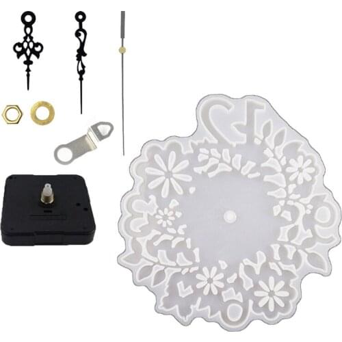 Flower Clock Wall Decoration Crystal Epoxy Resin Mold Ornaments Silicone Mould