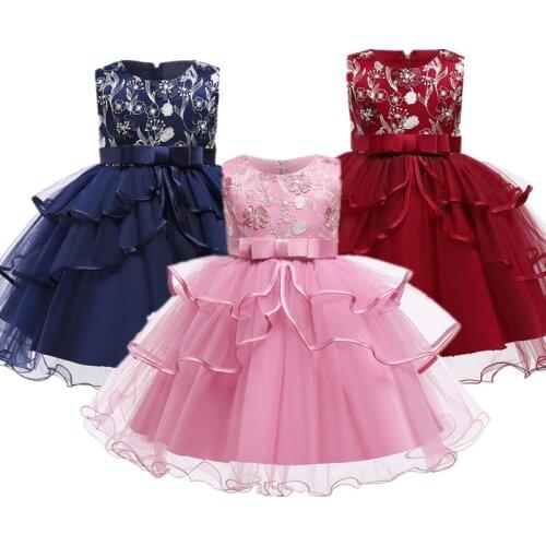 Kids Girl Princess DressBirthday Party Wedding Evening Gowns Children Bridemaid Tutu Vestidos For 4 5 6 7 8 9 10 Years Girls