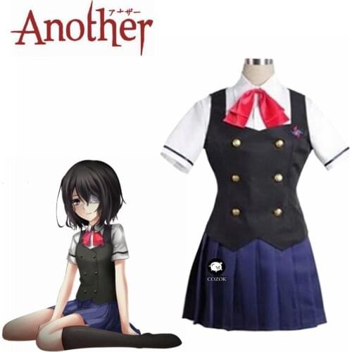 Another Misaki Mei Akazawa Izumi Costume Anime Women Girls School JK Uniform Skirt Halloween Short Sleeve Dress