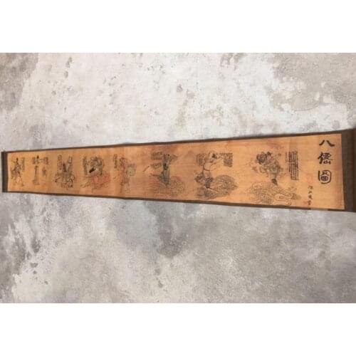 China archaize Long curly Eight Immortals Calligraphy painting