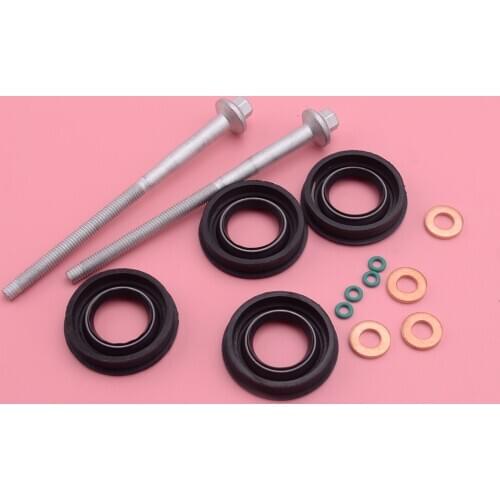 14Pcs/ Set Diesel Fuel Injector Seal Washer O-Ring Kit Clamp Bolts Fit For Ford Transit MK7 2.2 TDCi 6C1Q6K780AB 6C1Q9M577AB