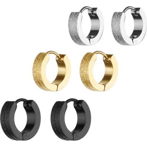 Fashion Earrings Mens Round Titanium Steel Earrings Mens Jewelry Accessories Hipster Rock Style Punk Circle Earrings For Men