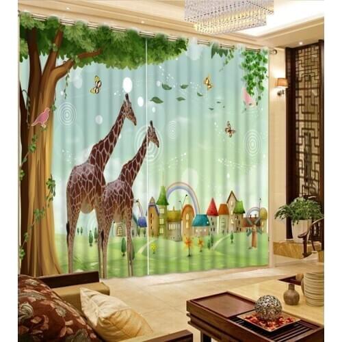 Cartoon curtains photo Blackout Window Drapes Luxury 3D Curtains For Living room Bed room Office Hotel Home