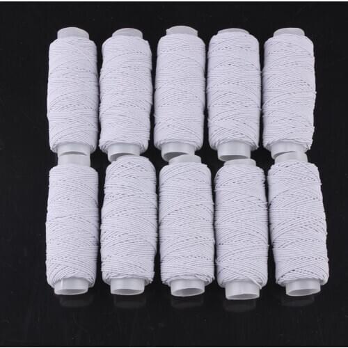 Pulaqi 10 Roll/Set DIY White Elastic Thread Set Industrial Sewing Machine Thread Mixed Elastic Thread For Bracelet Sewing Random