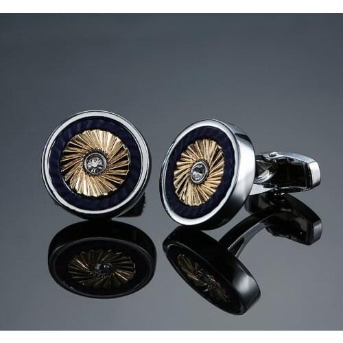 Novelty high quality Vintage Wave Pattern gold Cuff Link Retro Exquisite Mens cufflinks round Sleeve Nail hot style Jewelry