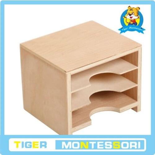 Wholesale professional montessori material wooden educational toy sensorial Geometric Card Cabinet