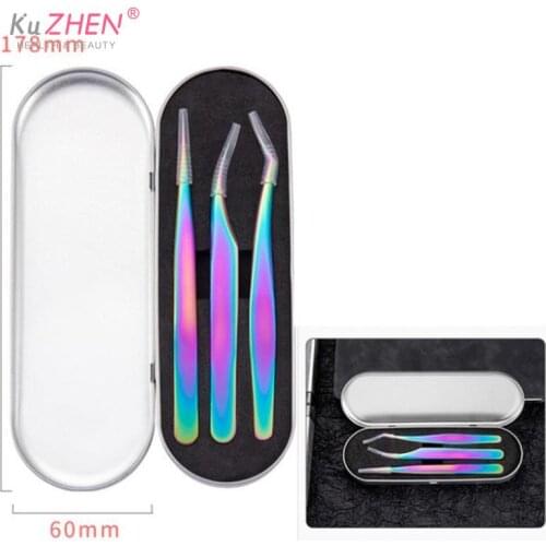 1set Eyelashes Tweezers Stainless Steel Superhard Tweezers High Precision Anti-static Tweezers For Eyelash Extensions