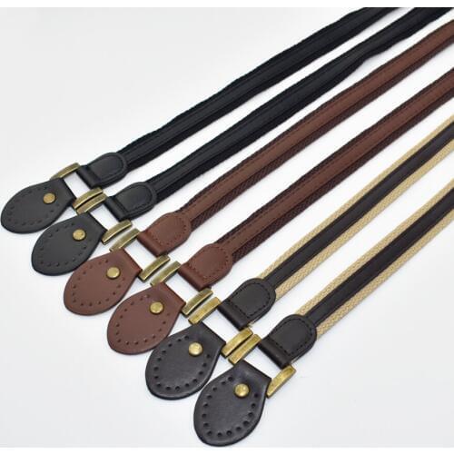 1Pair Leather Bag Handles Leather+ Fabric Shoulder Bag Strap DIY Handbag Belt Durable Handle for Girls Handbag Accessories 60cm