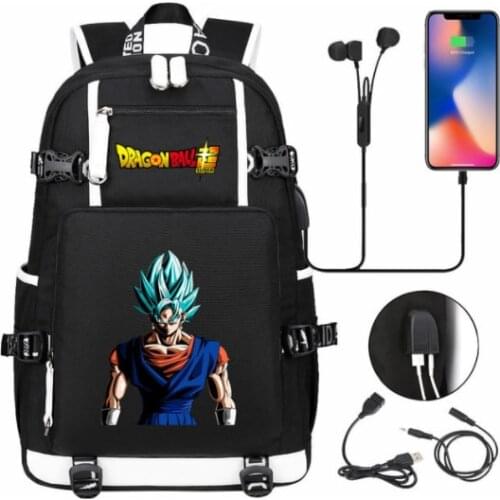 Anime Goku USB Charging Backpack Schoolbag Travel Notebook Bags for Kids Students
