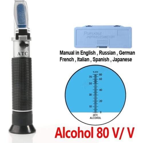 RZ Refractometer 0-80% Optical Alcohol Liquor Engine Fluid Glycol Antifreeze Freezing Point Handheld Hydrometer Tester