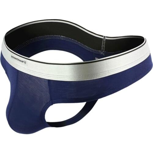 KUDYZON Sexy Gay Underwear Men Modal Jockstrap String Soft Erotic Hombre G Strings And Thongs Breathable MensThong Bikini