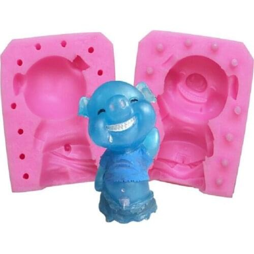 Net celebrity eat ice silicone mold Beckoning Pig Chocolate ice cream DIY baking cake mold