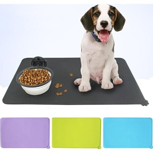 Silicone Pet Mat Pet Puppy Silica Gel Waterproof Feeding Food Water Mat Dog Cats Non Slip Pad Bowl Placemat Easy Clean