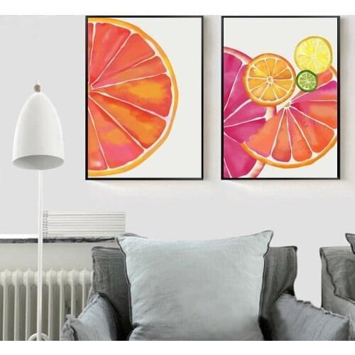 Cute Fruit Orange Wall Art Canvas Painting Nordic Poster And Print Wall Art Picture Home Children Room Decoration Unframed