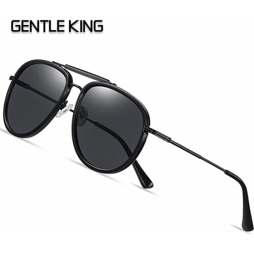 GENTLE KING Guys Sun Glasses Polarized Sunglasses Men Classic Design Mirror Fashion Square Ladies Sunglasses Men Oculos
