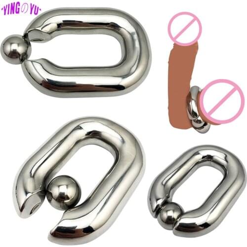 Heavy Stainless Steel Ball Scrotum Stretcher Metal Penis Lock BDSM Bondage Cock Ring Delay Ejaculation Dildos Sex Toys for Men