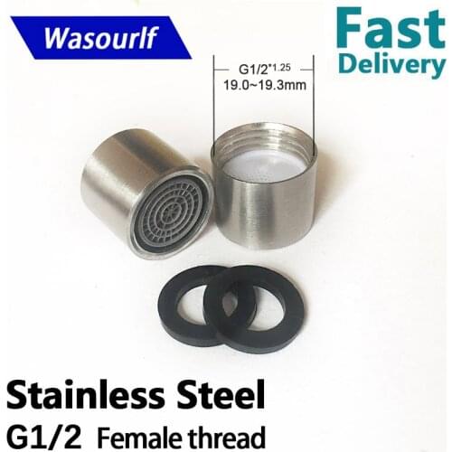 WASOURLF 2PCS G1/2 Coarse Thread 19mm Female Thread Stainless Steel Water Saving Aerator Faucet Accessories Tap Spout Bubble