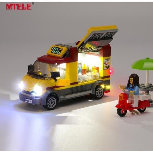 MTELE Brand LED Light Up Kit For City Series Pizza Van Compatile With 60150 (NOT Include The Model)