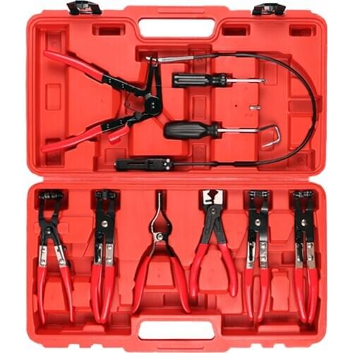 Vehicle Hose Clamp Car Tube Clamp Bundle Forceps Hose Clamp Ring Plier Clip Set Auto Engine Repair Tool Kit Flexible Cable Plier