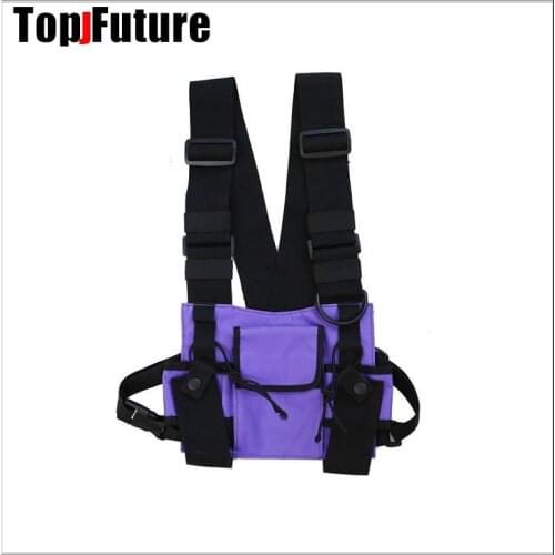 GIRL WOMEN MEN Multi color Street hip hop bag chest bag vest vest air tactical bullet bag