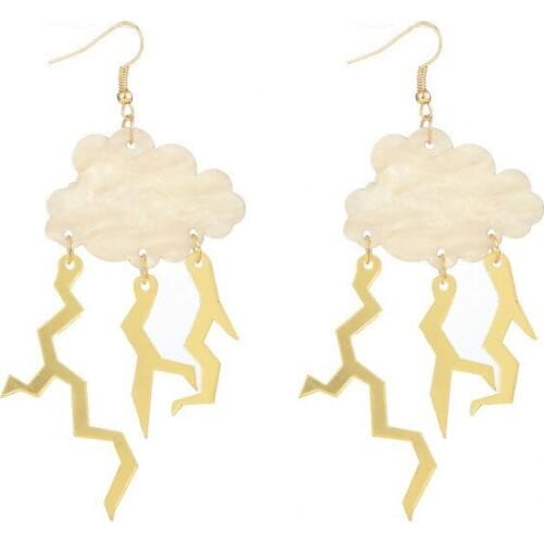 Acrylic short lightning Cloud female studs Earrings personality literary winter earrings for women pendientes mujer moda 2019