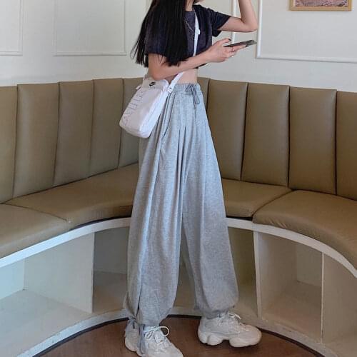 Pantalones de mujer wide-leg pants loose 2021 Korean version of the high-waist straight leg casual pants hip-hop traf y2k штаны
