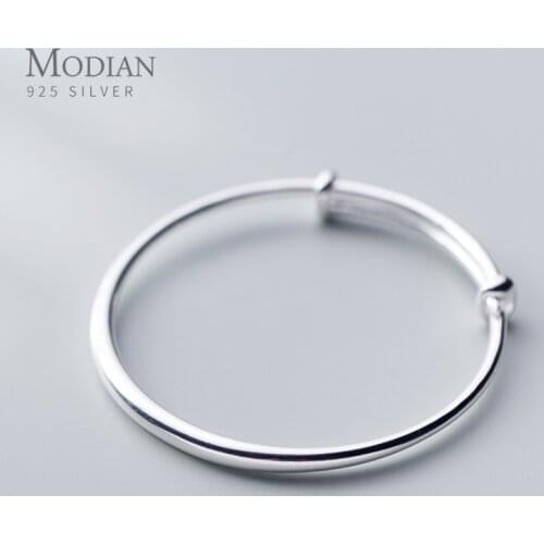 Modian Adjustable Free Size Bracelet for Women Genuine 925 Sterling Silver Fashion Simple Bracelet Engagement Gift Fine Jewelry