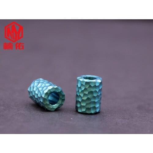 1PCS Titanium Alloy Barrel Paracord Knife Bead Outdoor EDC Keychain DIY Car Key Pendant