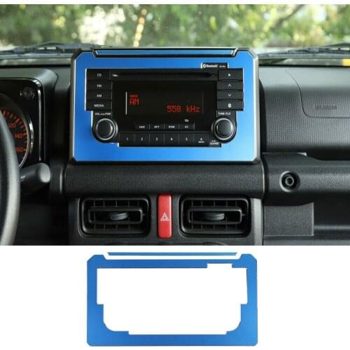 2*Blue Aluminum Alloy GPS Navigation CD Screen Cover Trim For Suzuki Jimny 2019
