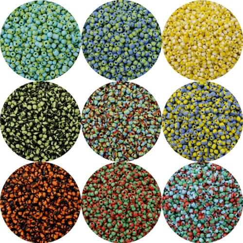 250Pcs 6/O 4mm Multi-Color Czech Glass Seed Spacer Beads Austria Crystal Round Beads For Kids Jewelry Making Bracelets Necklace