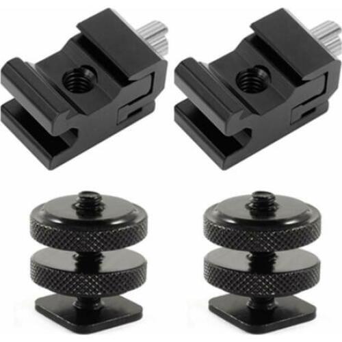 4PCS Hot Cold Shoe Mount to 1/4"-20 Tripod Screw Adapter for DSLR Camera Rig