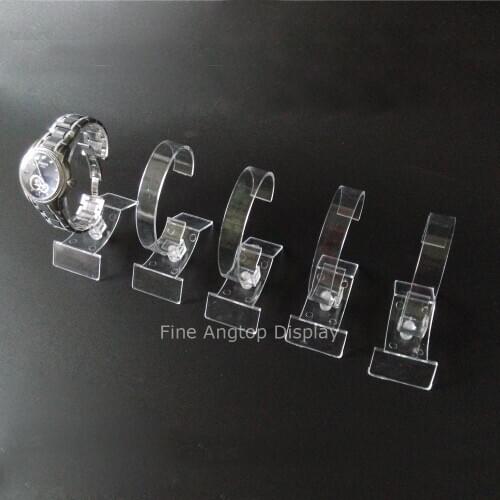 5pcs/lot Clear Plastic Bracelet Watch Stand Holder Retail Display Showcase