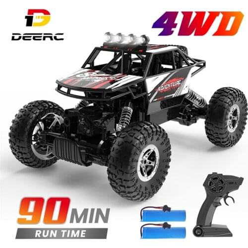 DEERC 1:14 RC Cars 4WD 2.4GHZ Remote Control Car Off Road Monster Truck Metal Shell Dual Motors Buggy Toys Boy Adult Gifts DE45