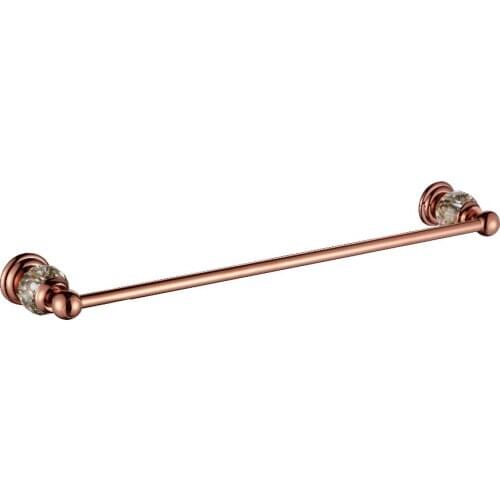 Free shipping rose gold finish crystal single towel bar 22"Length