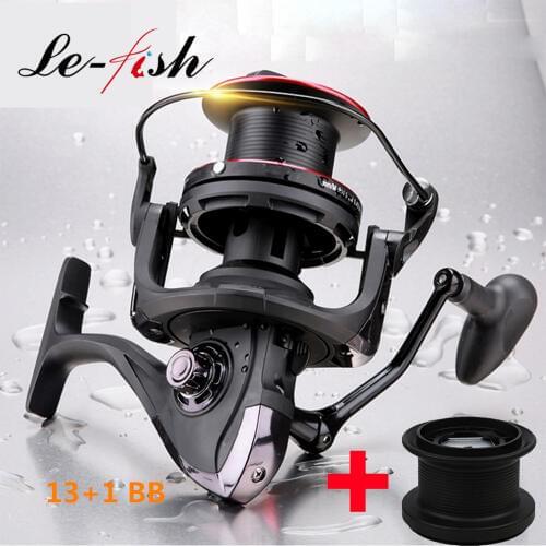 Big Game Saltwater Fishing Reel 10000 13+1 Bearing 4.1:1 Carp Fishing Reel with Spare Spool Jigging Trolling Long Shot Spinning