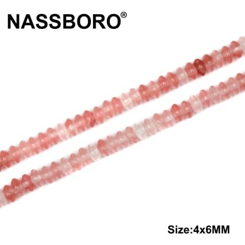 4x6mm Spacers Beads Flat Round Watermelon Crystal Natural Stone Beads For Jewelry Making Loose Bead DIY Bracelet Necklace