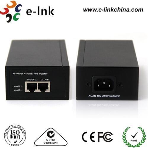 E-link Single-Port 10/100/1000Mbps 802.3bt PoE Injector (60 Watts)