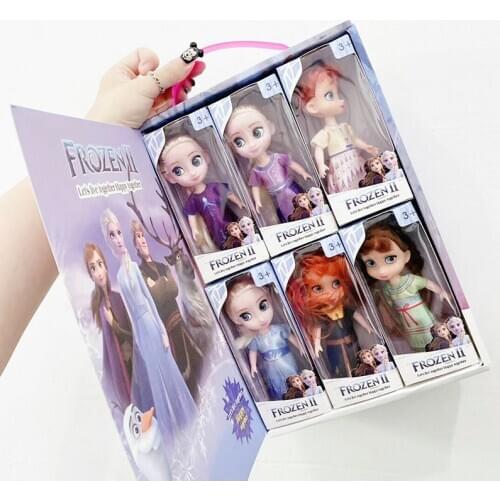6Pcs/Set Disney Frozen Action Figure Dolls Toy Elsa Anna Girl Anime Figure Toys Disney Frozen Princess Dolls Gift for Kids Girls