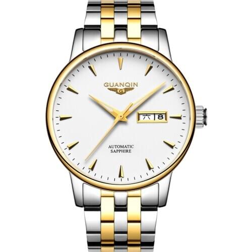 2020 GUANQIN Top Brand Automatic Mechanical Men Watch Business Waterproof Male Clock Sapphire Wrist Watches Relogio Masculino
