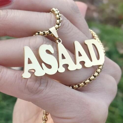 Punk Style Personalized Big Names Pendant Necklace Gold Collares Para Mujer Custom Jewelry Nameplate Choker Men Women Necklaces