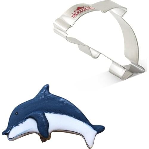 KENIAO Dolphin Cookie Cutter for Kids Birthday Party - Biscuit / Fondant / Pastry /Bread Cutter - 10.1x6.2 cm - Stainless Steel