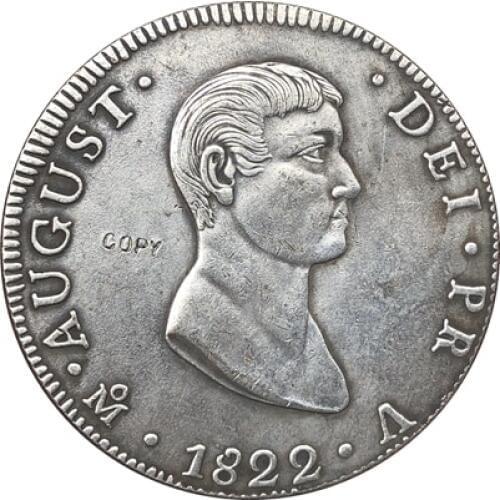 Mexico 1822 8 Reales Francs coin copy 39mm